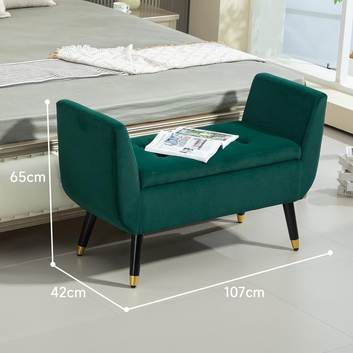 Image du produit Homcom Sitzbank Polyester, Schaumstoff Grün (42 cm)