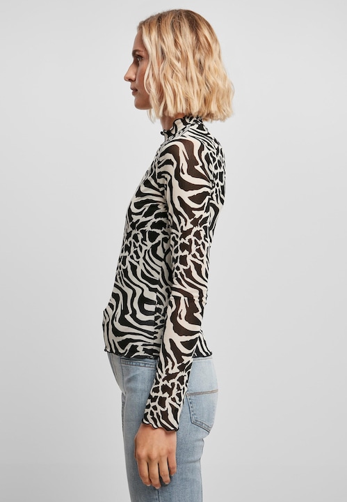 Produktbild Urban Classics Ladies AOP Mesh Turtleneck Longsleeve (4XL)