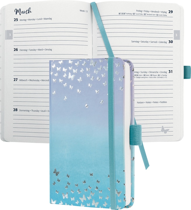 Image du produit Jolie Agenda de poche motif (9,5 x 15 cm, Allemand, Français, Italien, Anglais)