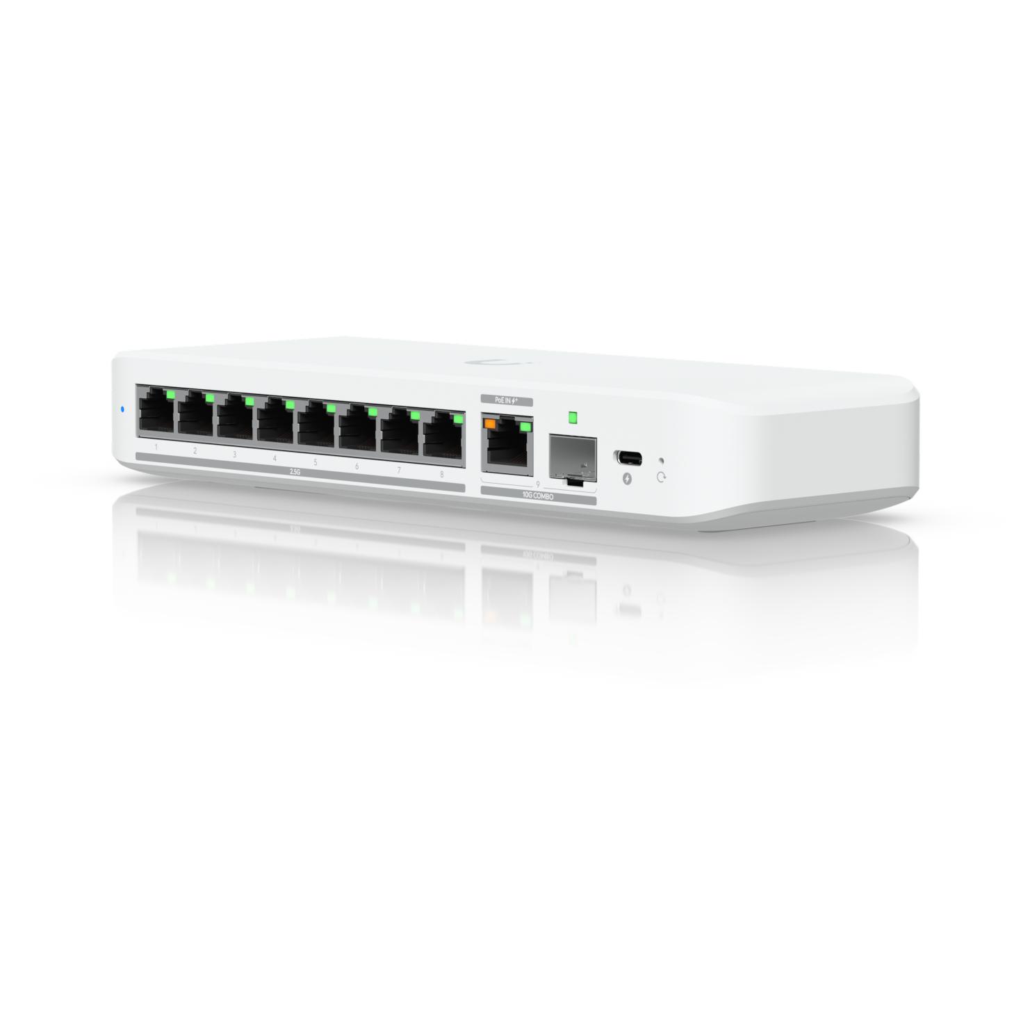 Ubiquiti UniFi Flex 2.5G (9 Ports), Netzwerk Switch, Weiss
