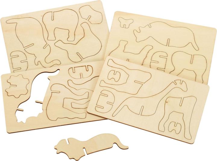 Actual product image Colorations Colours - Design and decorate your 3D wooden puzzle "Jungle animal".