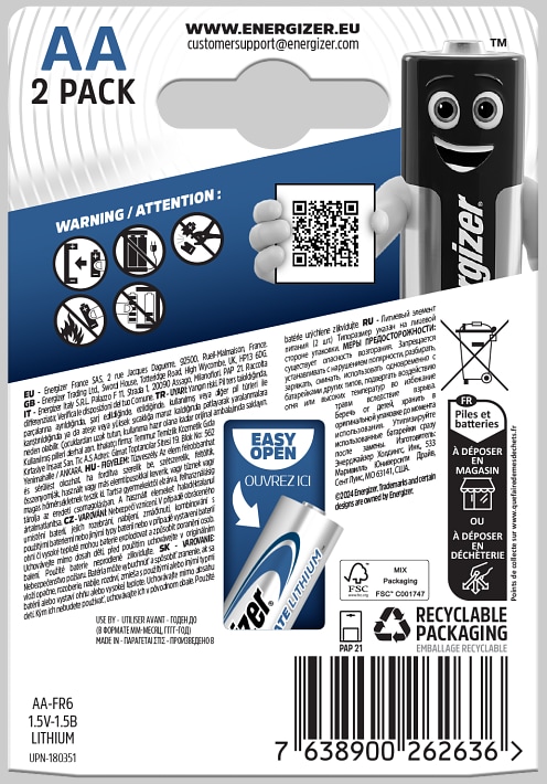 Image du produit Energizer Ultimate Lithium (2 pcs, AA, 3 mAh)