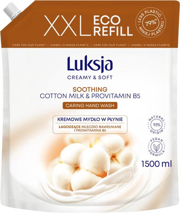 Immagine prodotto Luksja Sapone liquido cremoso, cotone, stock 1500ml (Sapone liquido, 1500 ml)