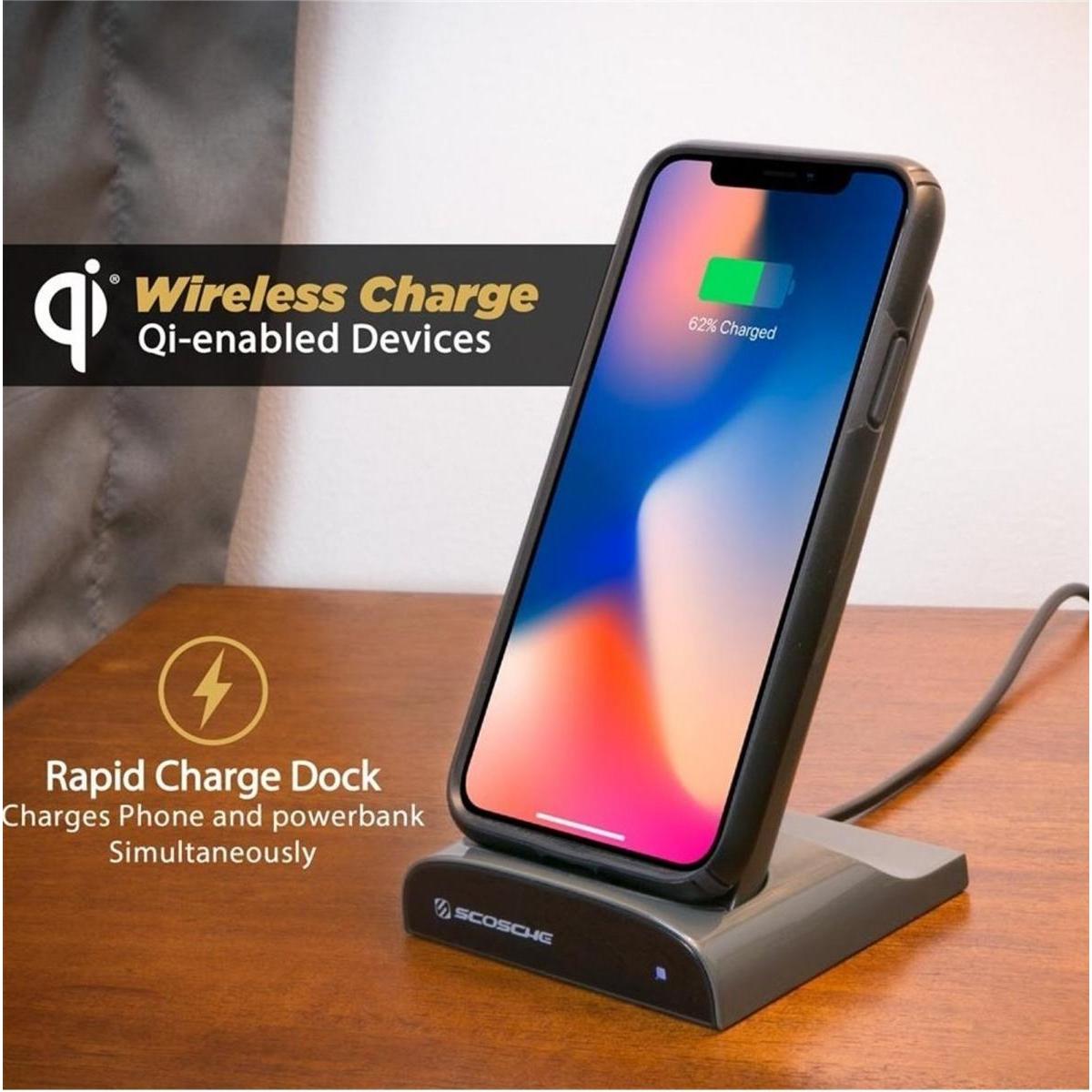 Thumbnail - Scosche QiDock Powerbank (5000 mAh, 12 W), Powerbank, Schwarz