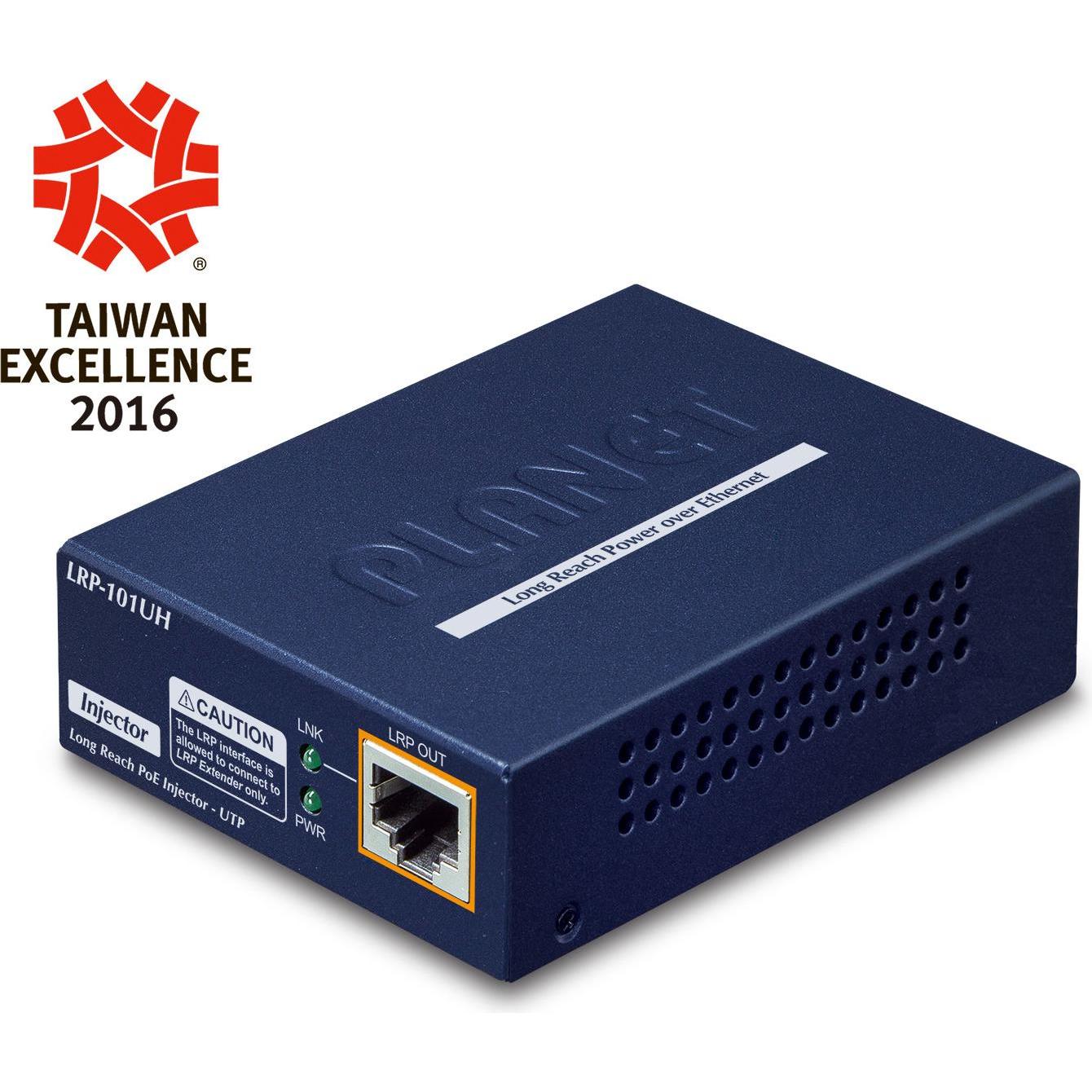 Planet 1-Port 10/100TX PoE PD + 1-Port UTP Long Reach PoE (1 Ports), Netzwerk Switch, Schwarz