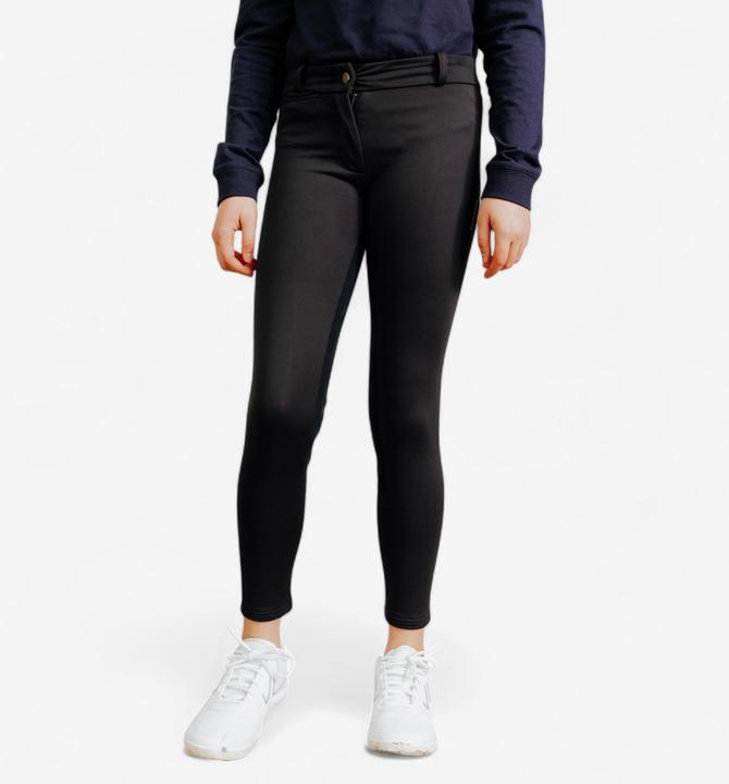 Produktbild Fouganza Kids' Full Seat Horse Riding Warm Jodhpurs 180 - Black (128)