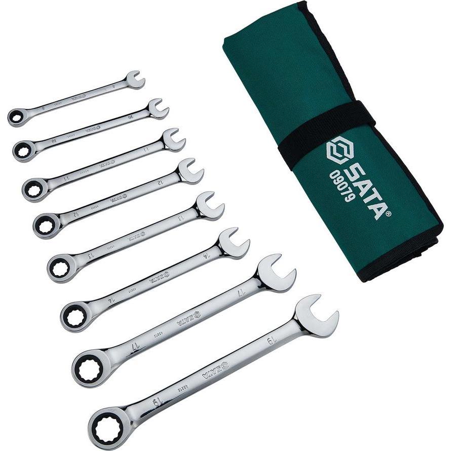 Thumbnail - SATA, Schraubenschlüssel, Ratschen-RingmaulschlÃ¼ssel-Satz, 8-teilig, 8-19 mm (19 mm, 8 mm, 10  mm, 14 mm, 18 mm, 11 mm,...