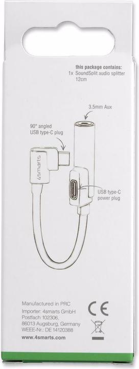 Actual product image 4smarts Adapter USB-C to USB-C & 3.5mm jack (USB-C, 3.5mm socket, USB-C)