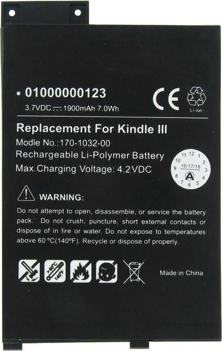 Immagine prodotto Amazon Akku Kindle 3, Kindle 3 WiFi, Kindle Graphite 170-1032-00