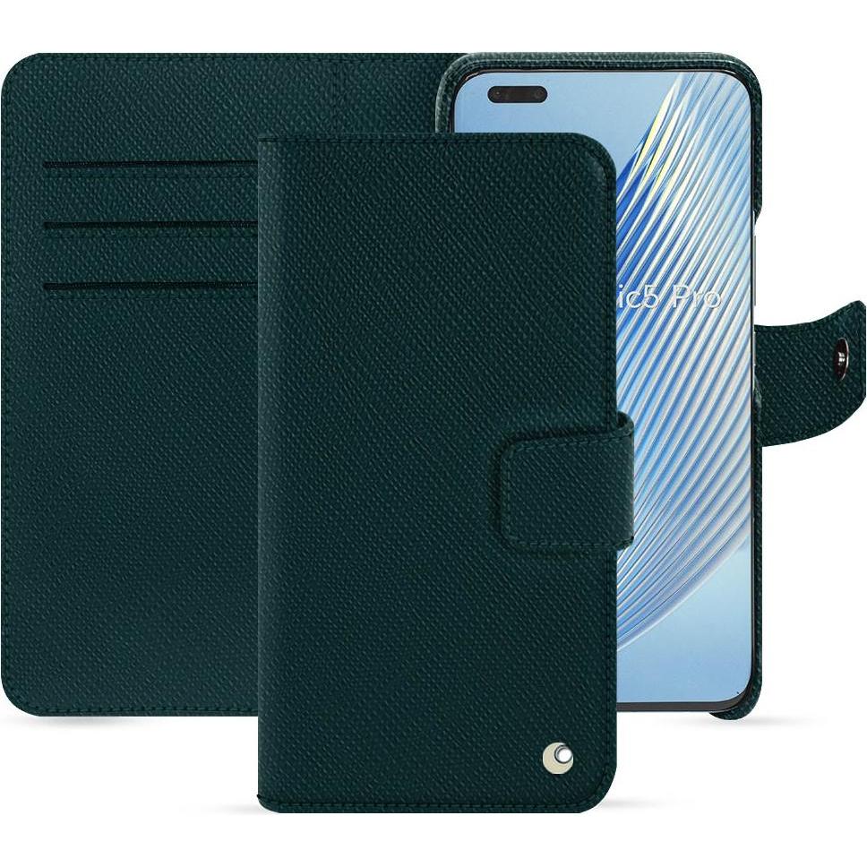 Noreve Lederschutzhülle Honor Magic5 Pro (Honor Magic5 Pro), Smartphone Hülle, Grün