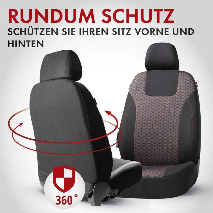 Actual product image Walser Premium car seat covers Redring for two front seats with black/red