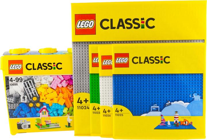 Productafbeelding LEGO Classic Bausteine Box gross + 4 Platten (10698, LEGO Klassiek)