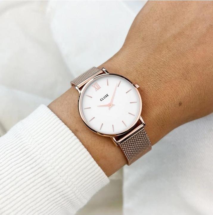 Actual product image Cluse Minuit Mesh Rosé (Analogue wristwatch, 33 mm)