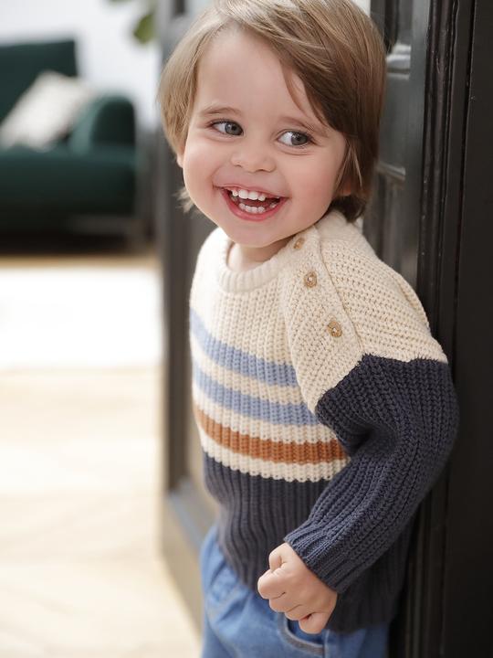 Immagine prodotto Vertbaudet Maglia da bambino a righe con bottoni (62)