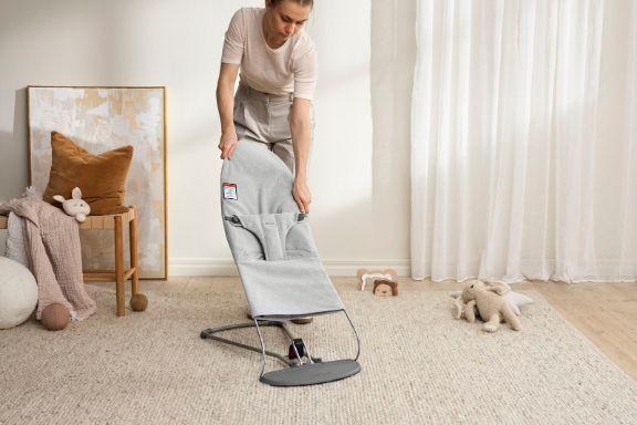 Actual product image BabyBjörn Bliss rocker, woven, light grey mélange