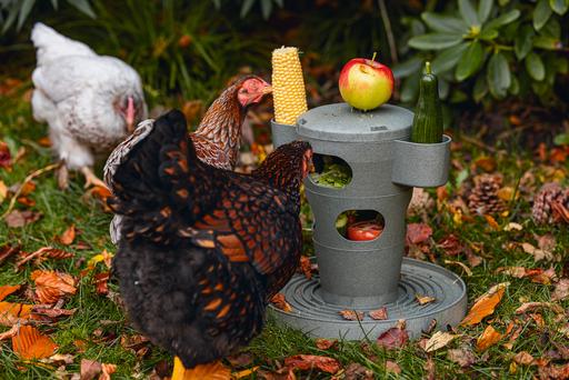 Actual product image Beeztees Feeding Station Chickens Snack Tower, Grey
