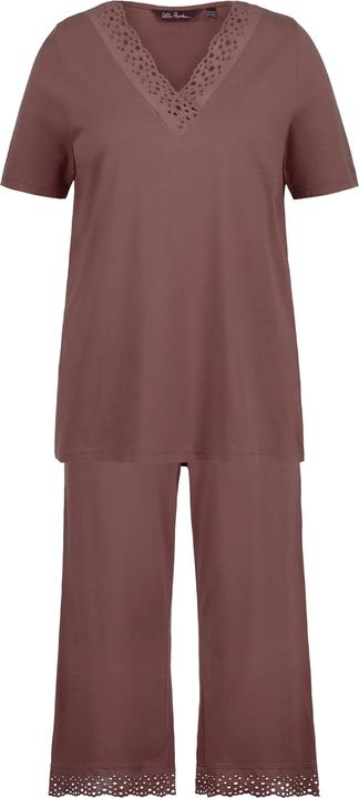 Immagine prodotto Ulla Popken Pigiama con modal, ricami traforati, scollo a V e mezze maniche (46, 48)