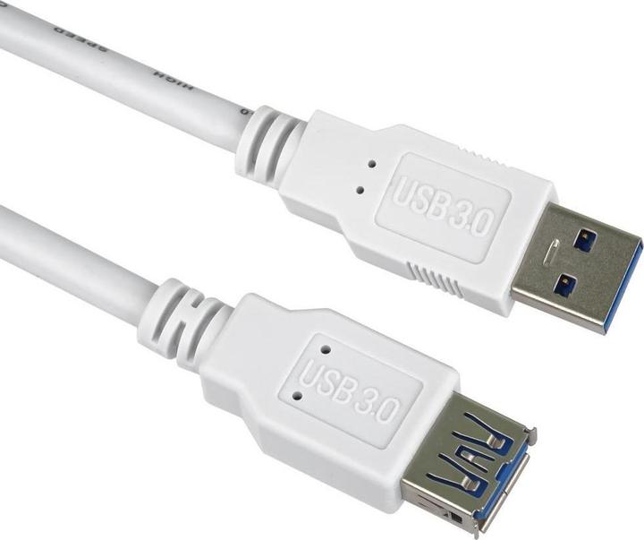 Produktbild PremiumCord ProdluÅ¾ovacÃ­ kabel USB 3.0 Super-speed A-A, MF, 9pin, bÃ­lÃ¡ (1 m, USB 3.0)