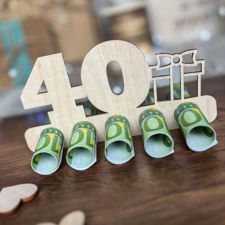 Produktbild Trendcompany Geldgeschenk aus Holz - 40 Geburtstag