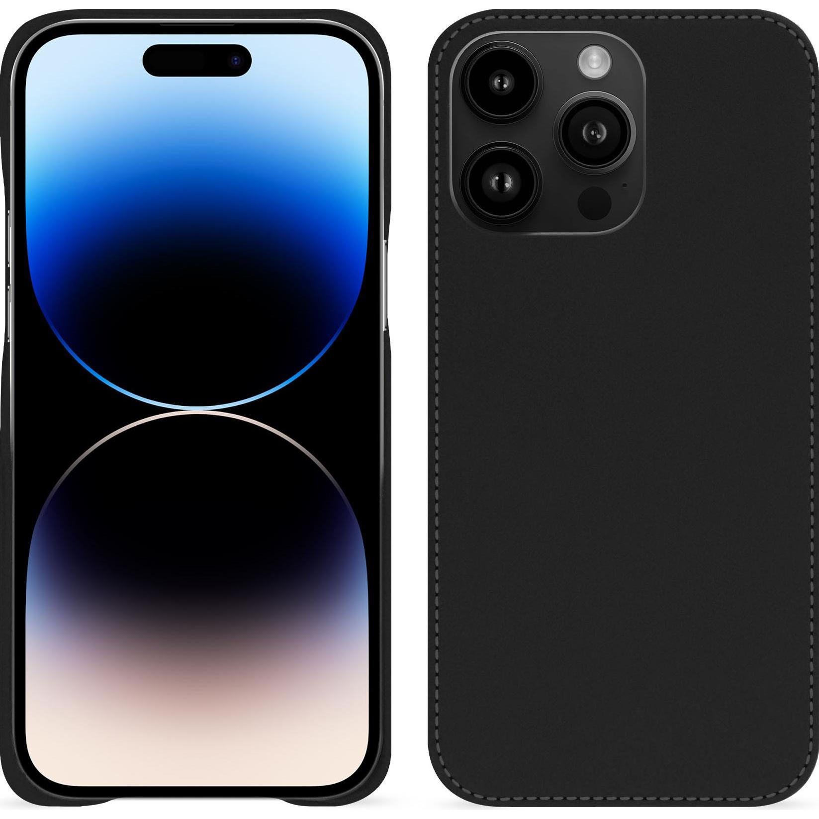 Noreve Lederschutzhülle (Apple iPhone 15 Pro Max), Smartphone Hülle, Schwarz