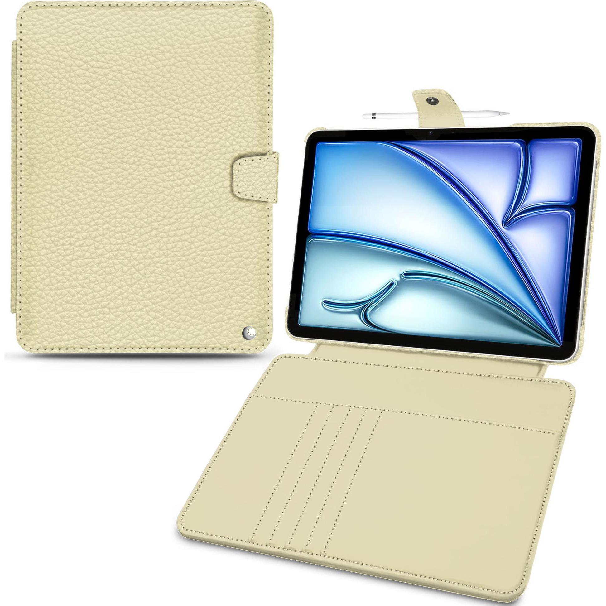 Noreve Lederschutzhülle Wallet (iPad Air 2022 (5. Gen), iPad Air 2020 (4. Gen)), Tablet Hülle, Weiss
