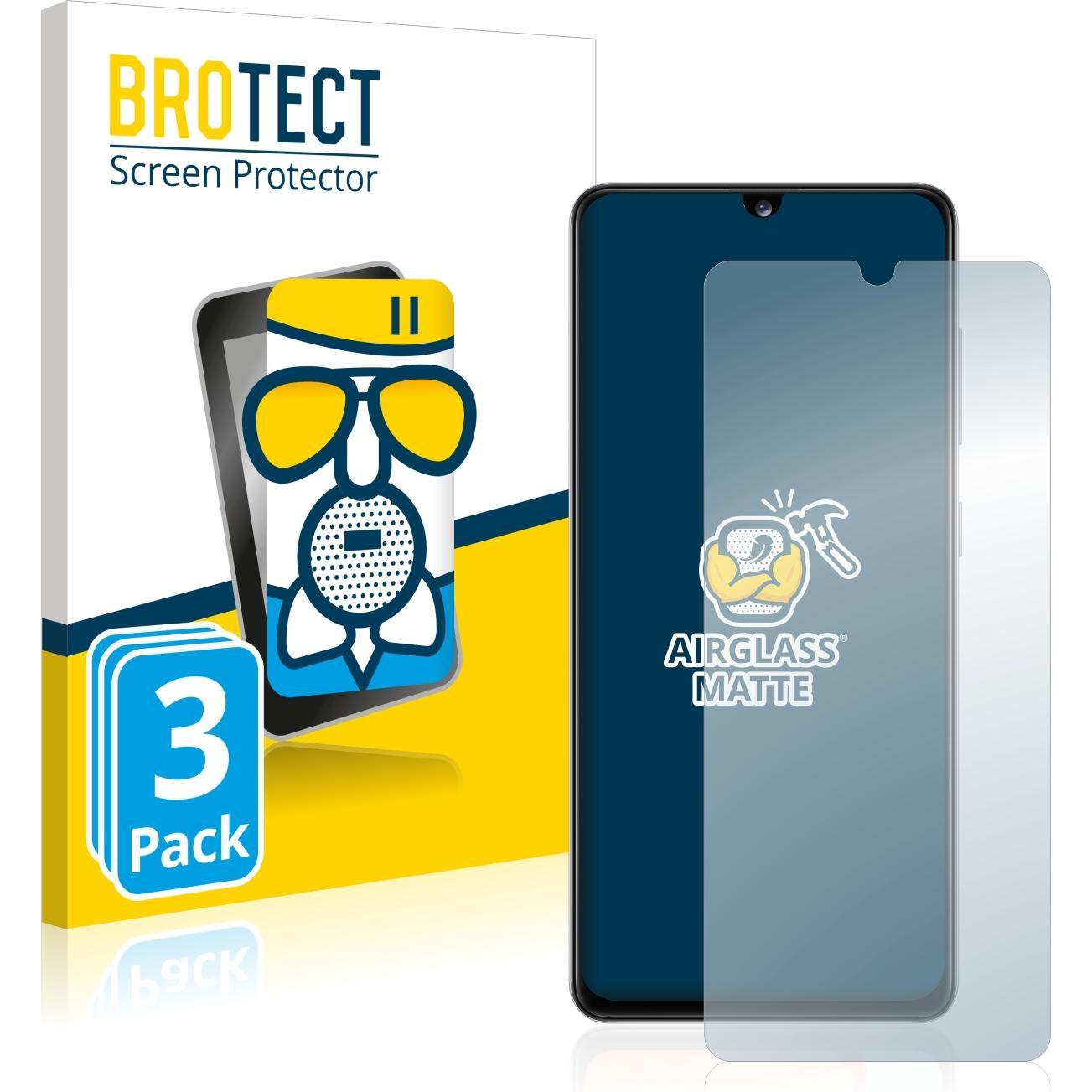 BROTECT AirGlass Panzerglasfolie Matt (3 Stück, Samsung Galaxy A41), Smartphone Schutzfolie, Grau