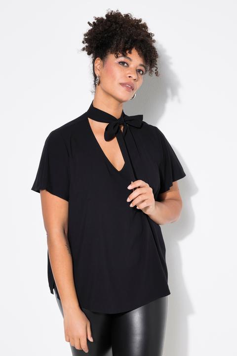 Produktbild Miamoda Schluppenbluse, A-Linie, Satin, Flügel-Halbarm (48)
