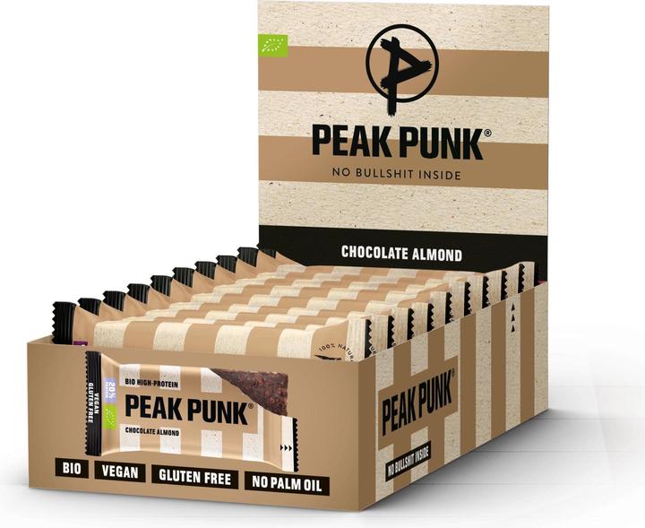 Produktbild Peak Punk Bio High-Protein Bar - Chocolate Almond 55g (Mandel, 1 Stk., 660 g)