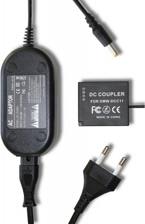 Produktbild AGI Netzteil-Kuppler kompatibel mit Panasonic Lumix DMC-GF3 (Kamera Akku Netzadapter)