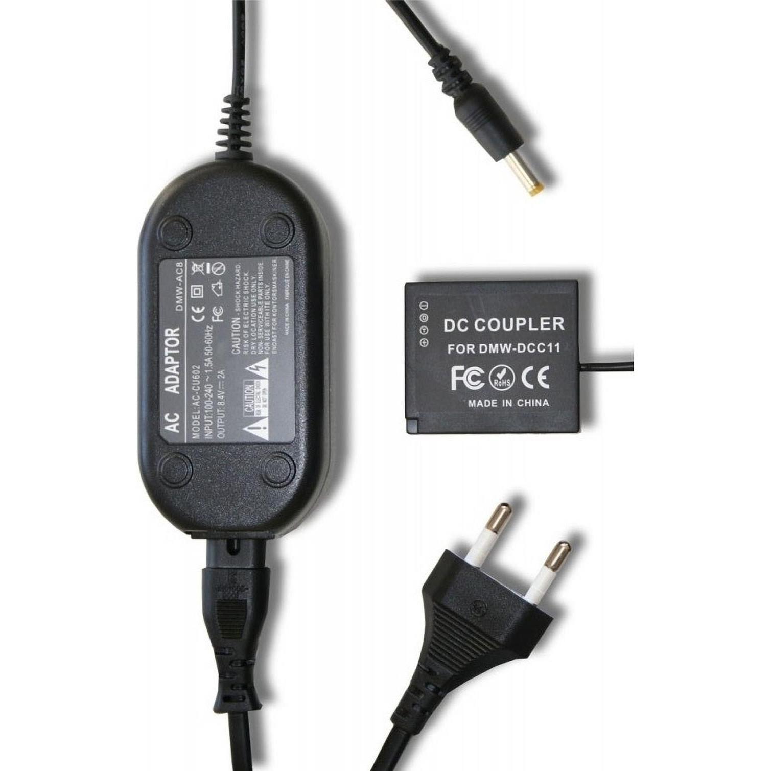 AGI Netzteil-Kuppler kompatibel mit Panasonic DMW-BLG10E, Kamera Stromversorgung, Schwarz
