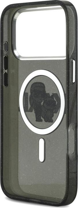 Produktbild Karl Lagerfeld case Magsafe IML glitter case metal camera frame and buttons Karl and Choupette sketc (Apple iPhone 17 Pro Max)