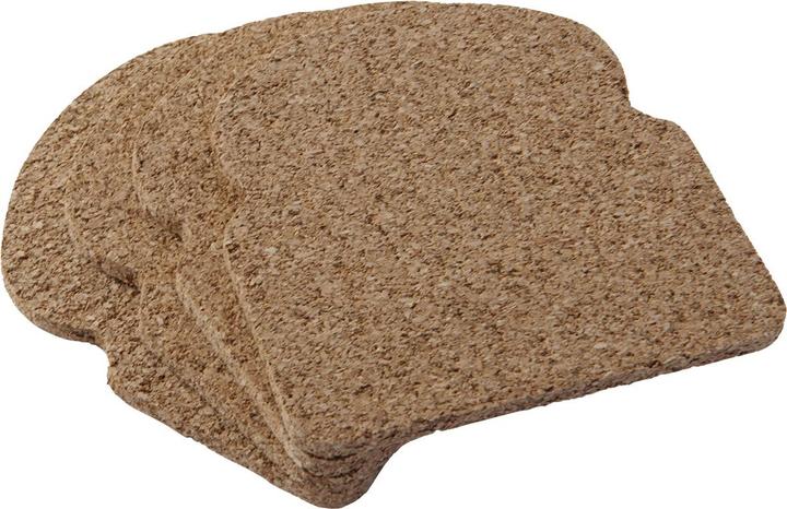 Immagine prodotto Out of the blue Sottobicchieri di sughero a forma di toast, 4 pezzi, 10 cm, confezione regalo (4 x, Sottobicchiere in vetro)
