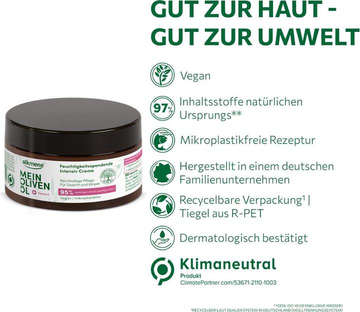Immagine prodotto Alkmene MEIN OLIVENÖL, Feuchtigkeitsspendende Intensiv Creme (Crema corpo, 200 ml)