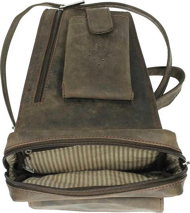 Actual product image Bear Rock Bear Design Dark Nature Leather Crossbodybag - Crossover - Dark Bruin