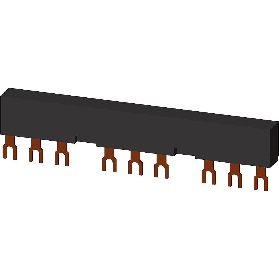 Siemens, Verteilerschrank Zubehör, 3-Phasen-Sammelschiene 3RV1915-2BB für 3 Schalter 55mm