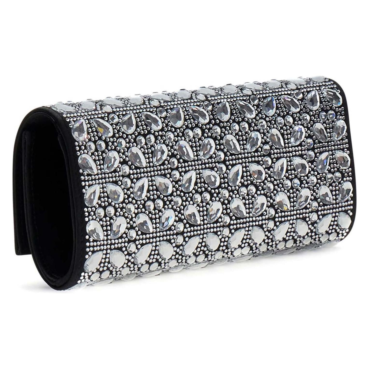 Guess, Damen, Handtasche, Elsie Mini Clutch, Silber