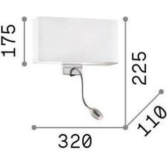 Thumbnail - Ideal lux, Wandleuchte + Deckenleuchte, HOTEL E27/LED Wandleuchte 1+1x Schwarz warmweiss 215709 (55 lm, E27)