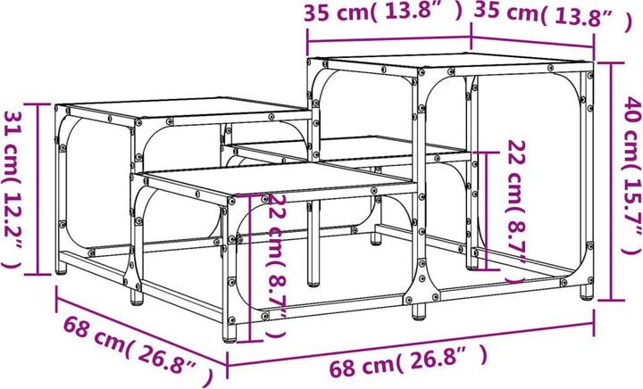 Image du produit vidaXL Couchtisch (68 x 68 x 40 cm)