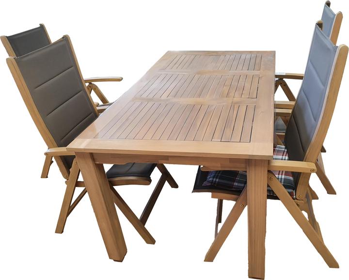 Produktbild GARTENSET aus Akazienholz im Teakholz look, FSC zertifiziert, 4 Klappsessel (90 cm)