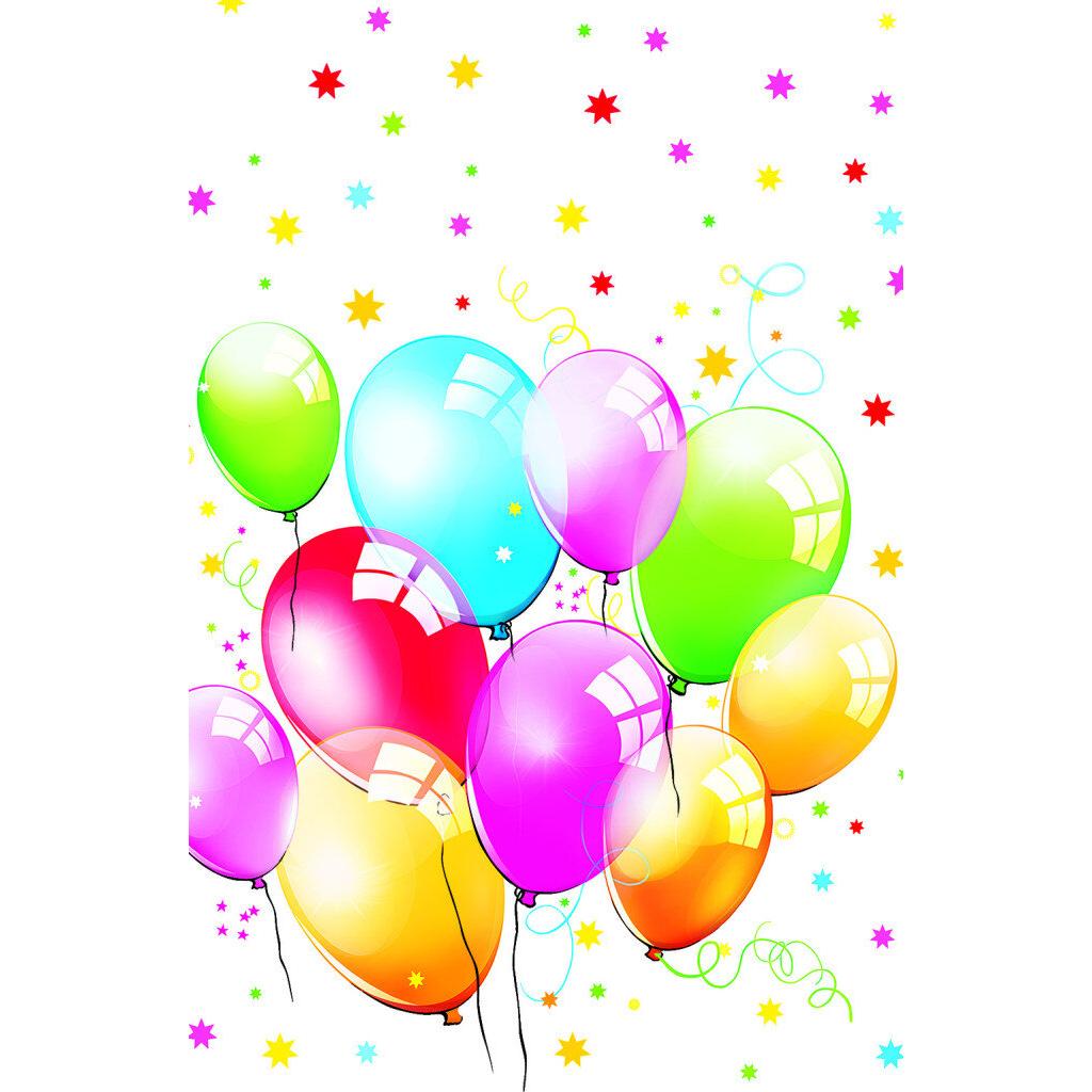 Pol-Mak, Tovaglia, Farbe Birthday Balloons Papiertischdecke 120x180 cm (180 x 120 cm)
