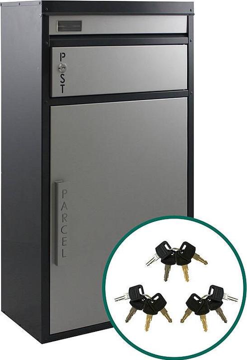 Produktbild SafePost 65 TIAMAT Paketbox silber/anth + 12 Schl.
