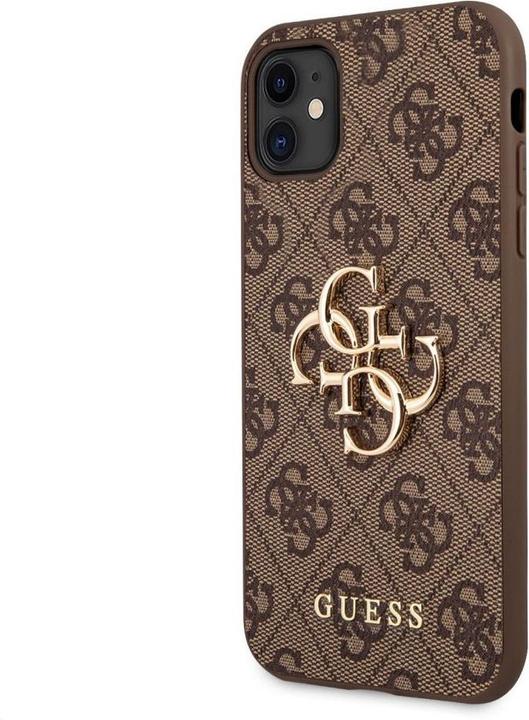 Produktbild Guess GUHCN614GMGBR PU 4G Metall-Logo-Hülle für iPhone 11 Braun (Apple iPhone 11)