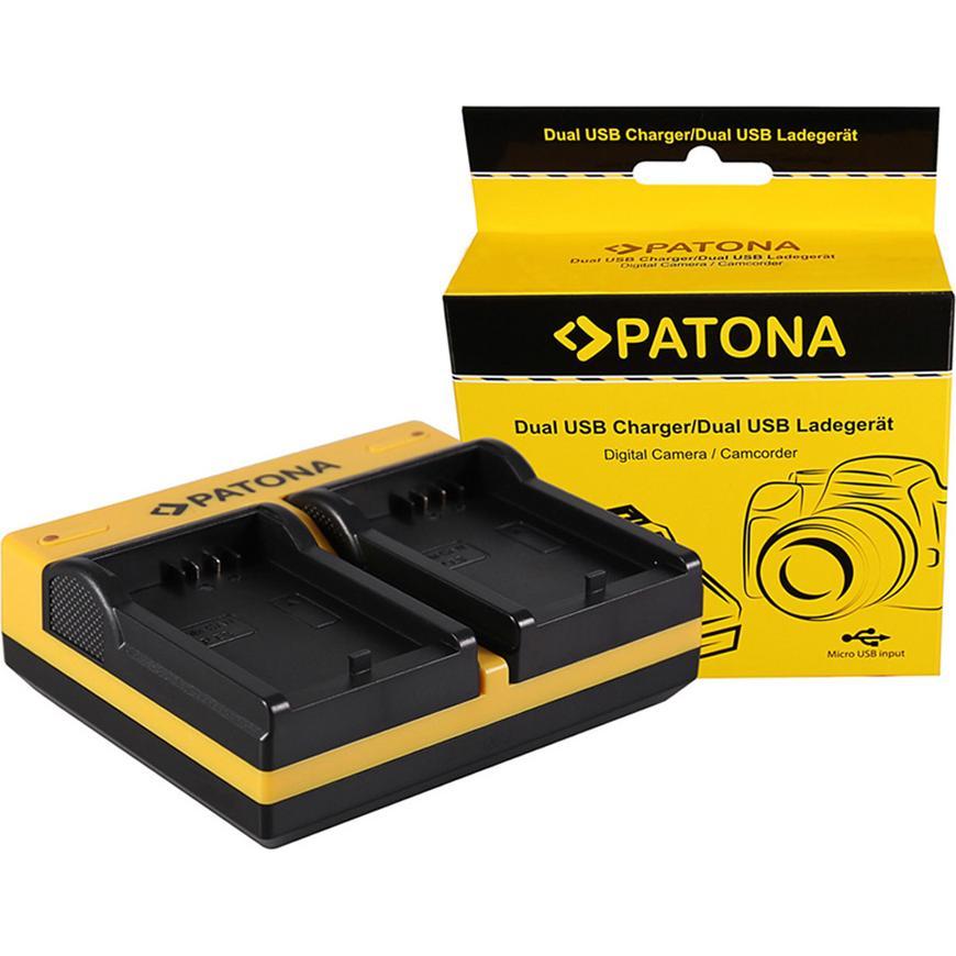 Patona Caricabatterie doppio USB Canon LP-E5 (Caricabatterie per fotocamere), Alimentatore fotocamera, Nero