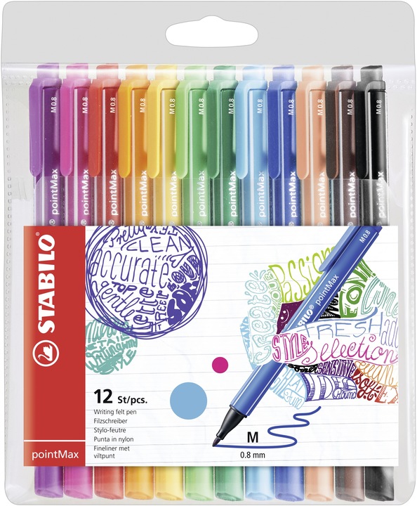 Immagine prodotto STABILO Punta della penna in fibraMax (Multicolore, 12 x)