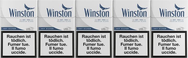 Actual product image Winston Sky Silver Box (10 pcs.)
