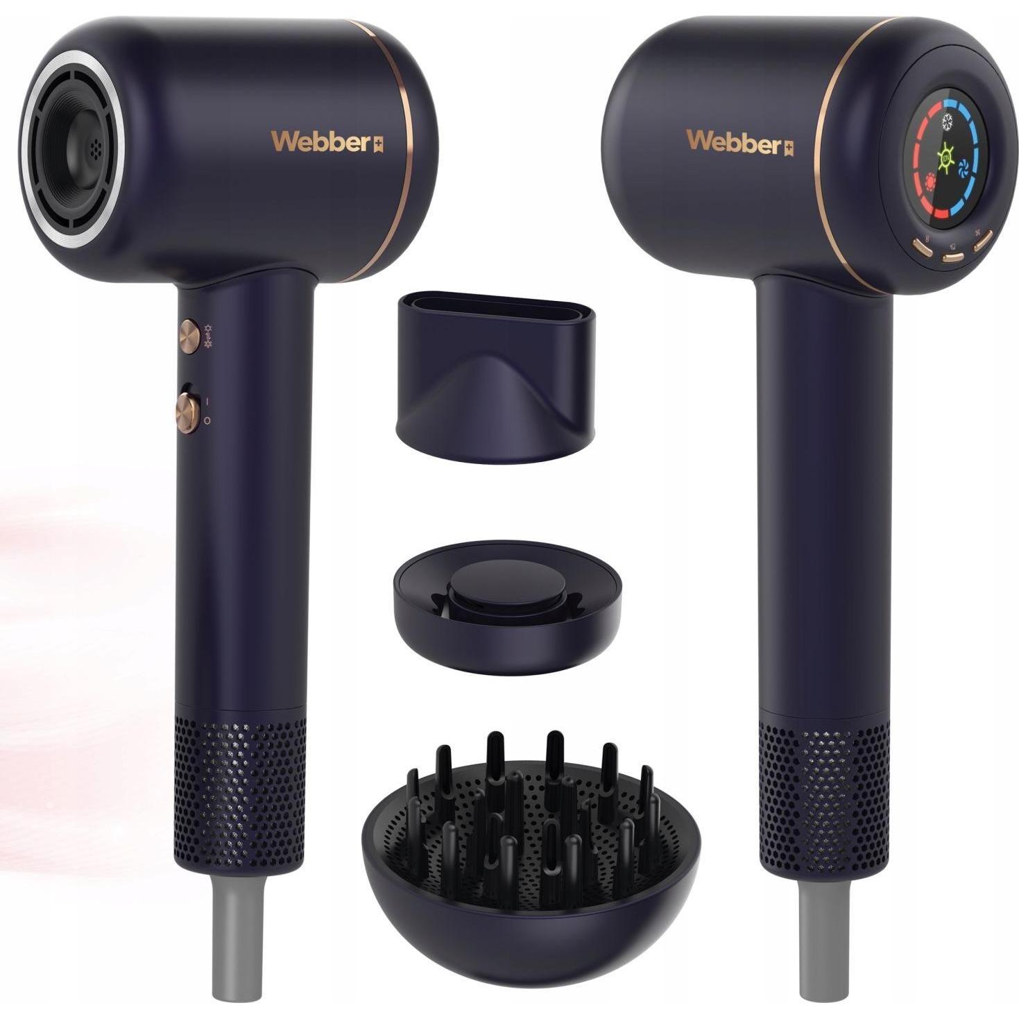 Webber, Asciugacapelli, Asciugacapelli 3in1 con ionizzazione e regolazione 1600W VENTA (1600 W)