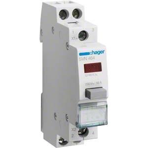 Hager HAG SVN464 Druckschalter 16A 2S 12VAC m LED Leuchtmelder rot, Elektronikzubehör + Gehäuse, Rot