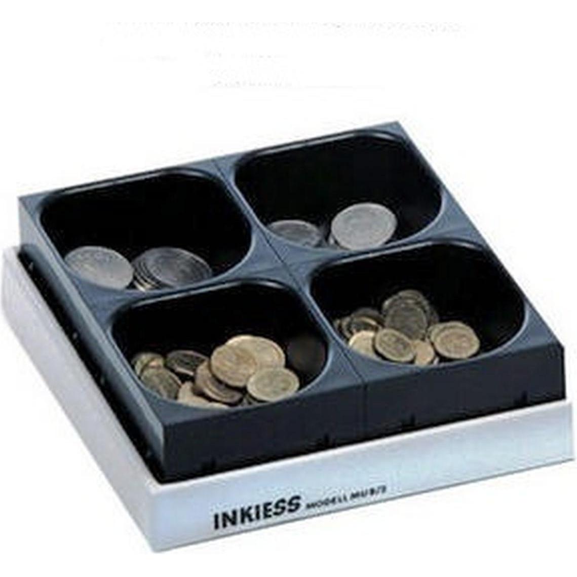 Inkiess, Geldkassette, Muldenkasse MU 4/2 4 Fächer lichtgrau