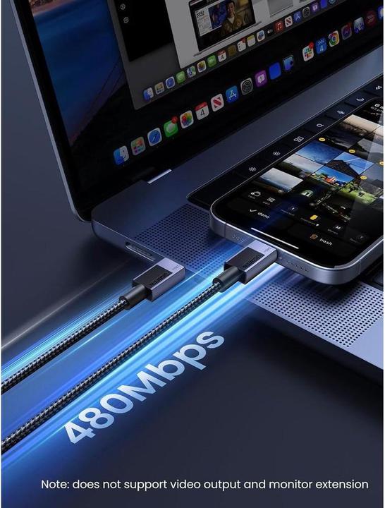 Produktbild Ugreen USB C — USB C (2 m, USB 2.0, 240 W)