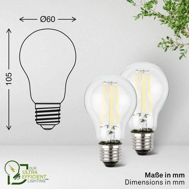 Actual product image Briloner BULB A Ultraeffizientes A60 Leuchtmittel EEK A, 2er Set (E27, 840 lm, 2x)